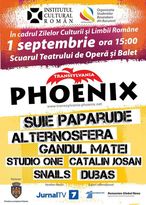 Concert Phoenix Chisinau, suie paparude, alternosfera, gandul matei, studio one, catalin josan, snails, dubas